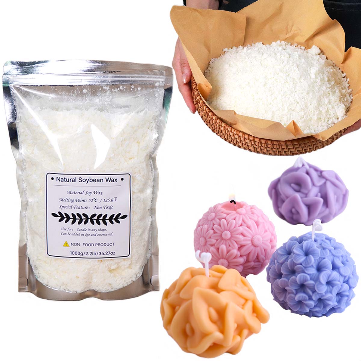 500g/1kg Naturale Cera di Soia - Soy Wax Pillar Blend recensione e prezzo